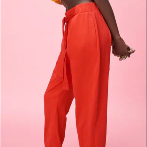 Zara | Pants u0026 Jumpsuits | Zara Red Summer Joggers | Poshmark